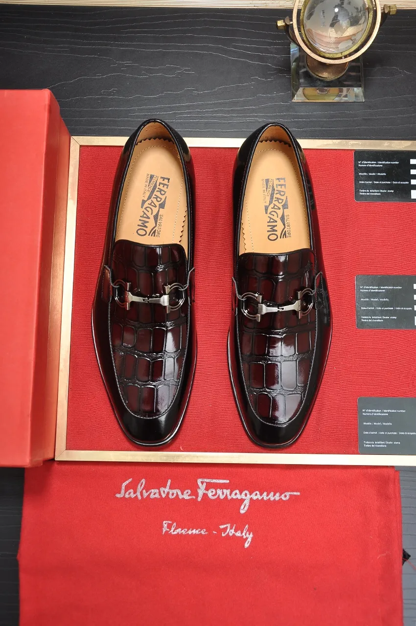 Men's shoes 💰500💶[Ferragamo/Ferragamo] The latest model from the counter. Original imported high-quality cowhide with open sides + imported 🐂 cowhide lining, original luxury metal buckle + original combination outsole. Comparative and stress-free 38--45 (customized for 45)